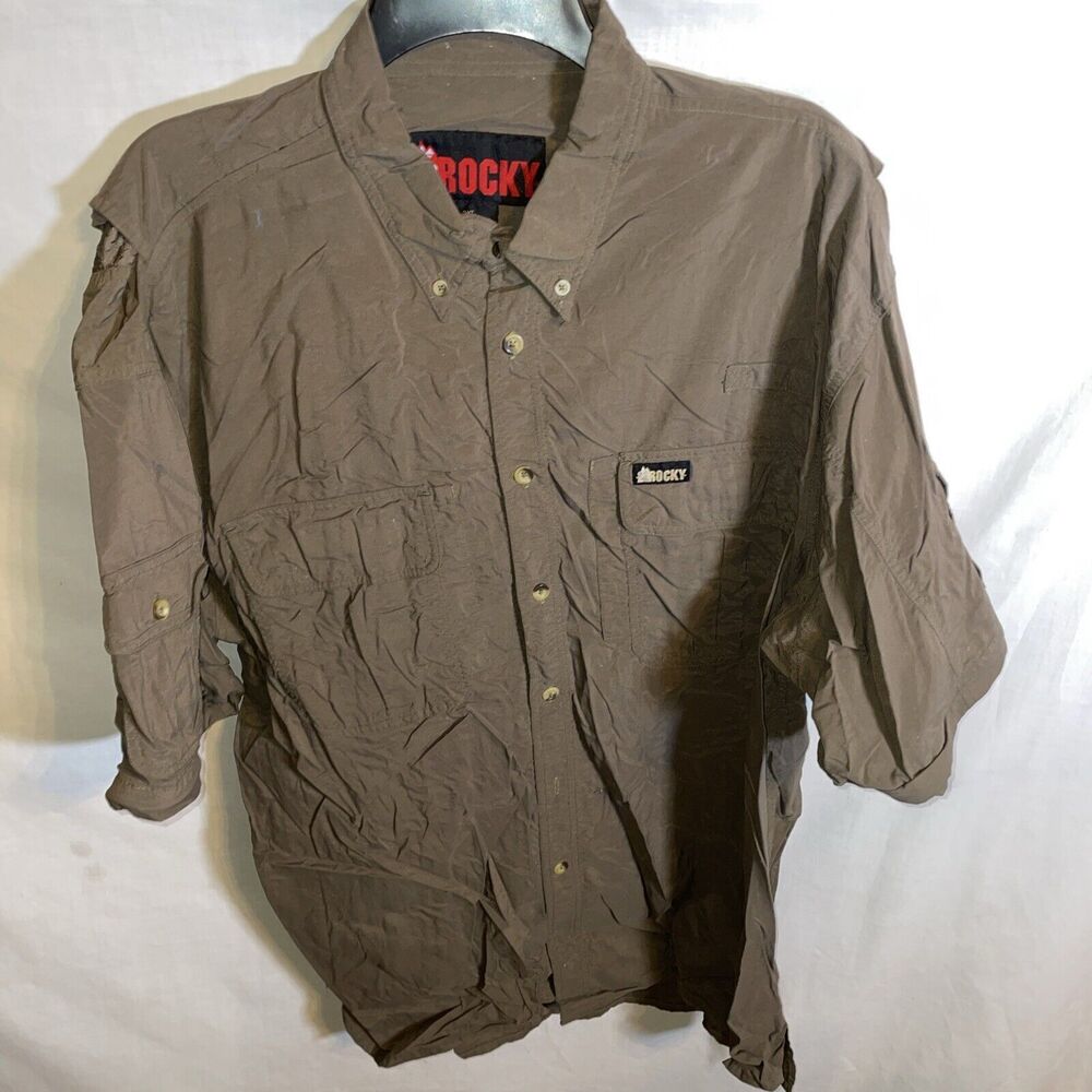 Rocky Men’s Work Shirt Size 2XL Brown Nylon Outdoors Hiking Workwear